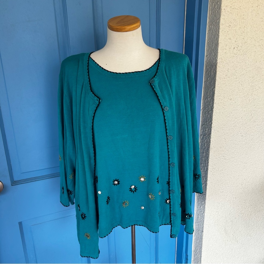 Uniform Woman John Paul Richard 2 Pieces Top and Jacket, Silk blend, Size 2x